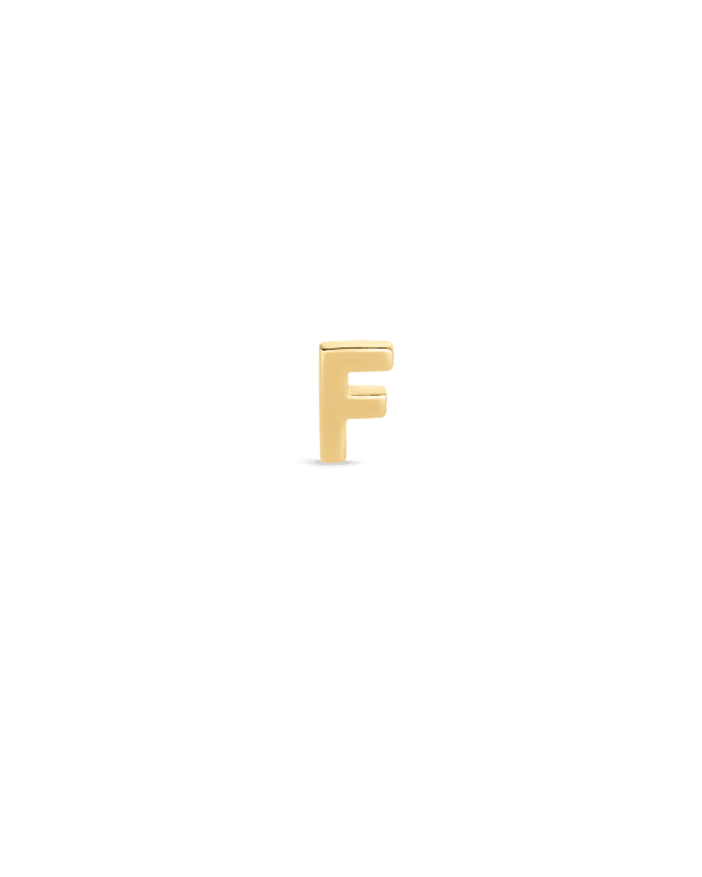 Letter F Single Stud Earring in 18k Gold Vermeil image number 0.0